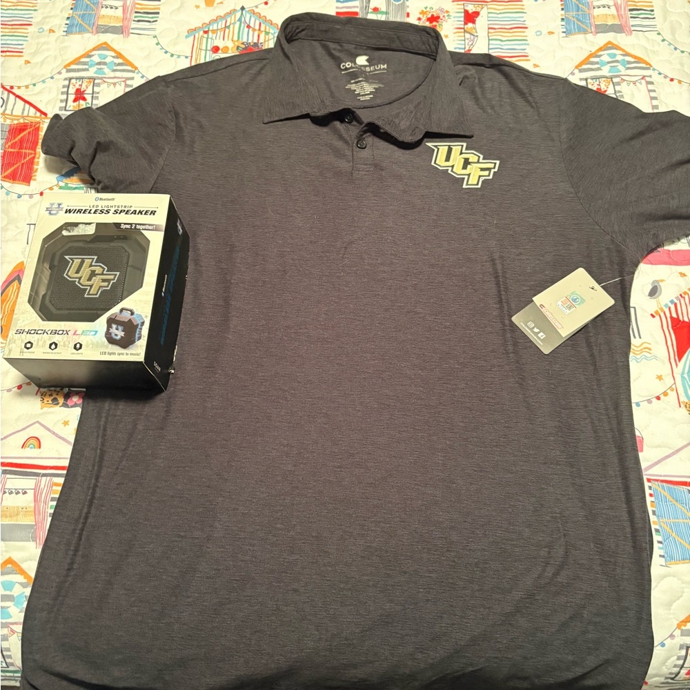 UCF Men's polo shirt with speaker! NWT